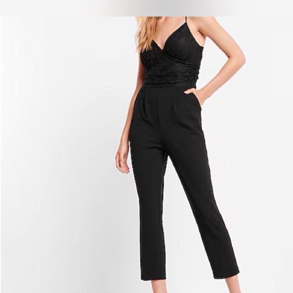 Express  Black Lace Jumpsuit